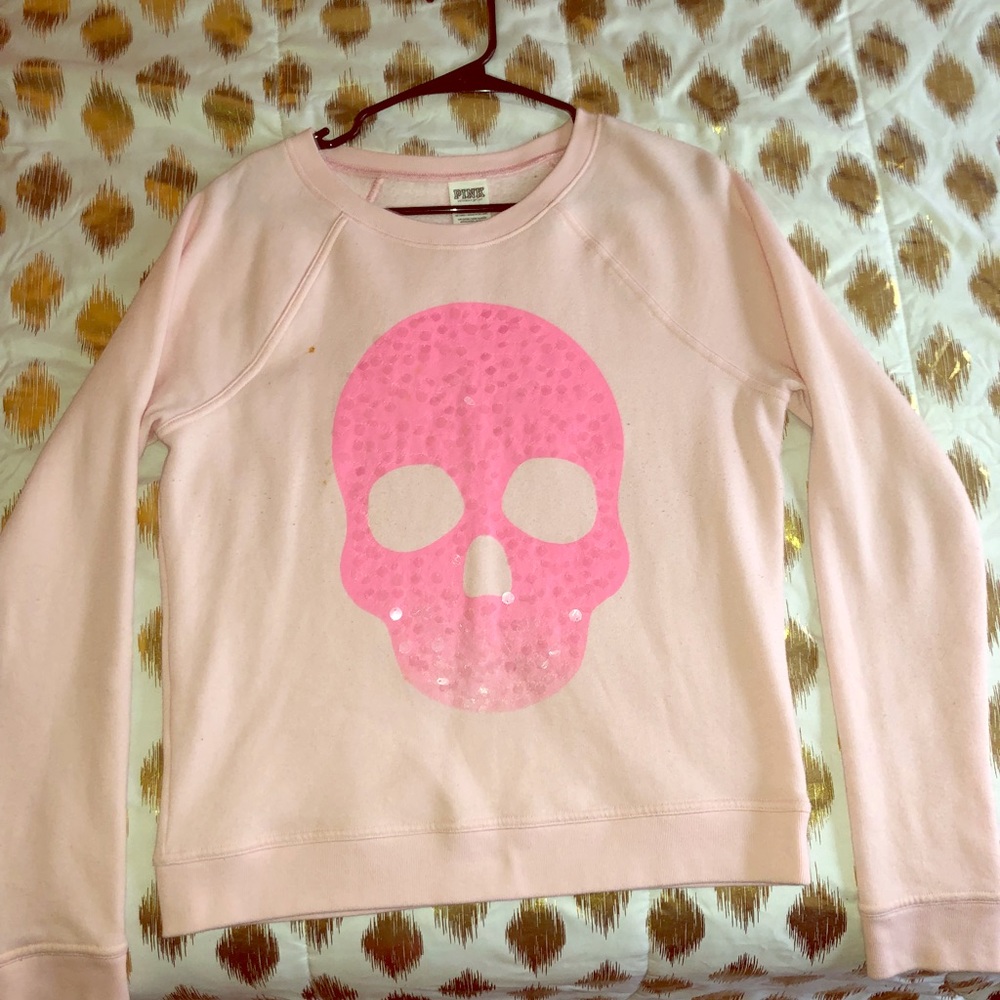 Victoria secret pink skull sweater